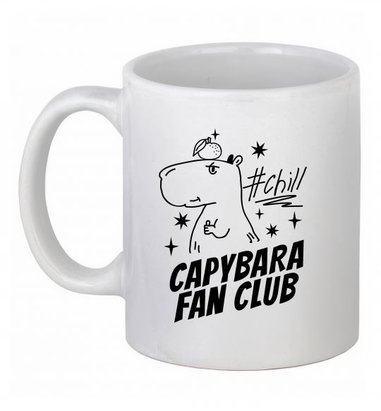 Чашка керамическая Capybara fan club Белый фото