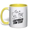 Чашка с цветной ручкой Capybara fan club Солнечно желтый Чашка с цветной ручкой Capybara fan club Солнечно желтый фото