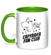 Чашка з кольоровою ручкою Capybara fan club Лаймовий фото