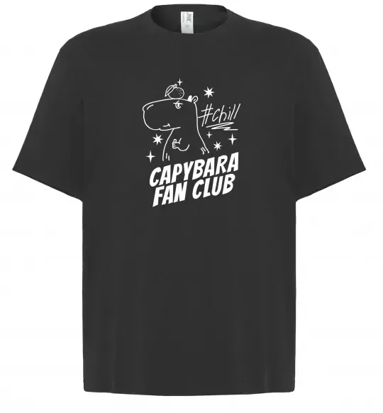 Футболка Оверсайз Capybara fan club Чорний фото