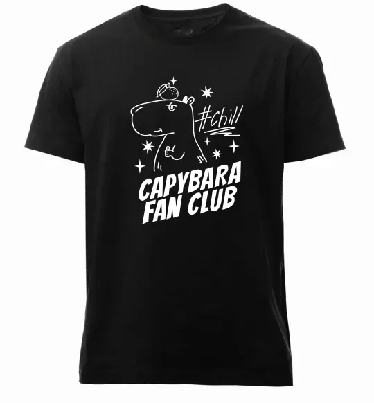 Мужская премиум футболка Capybara fan club Черный фото