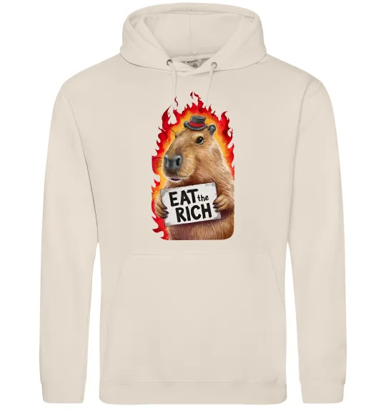 Мужская толстовка (худи) Capybara EAT the RICH Таш фото