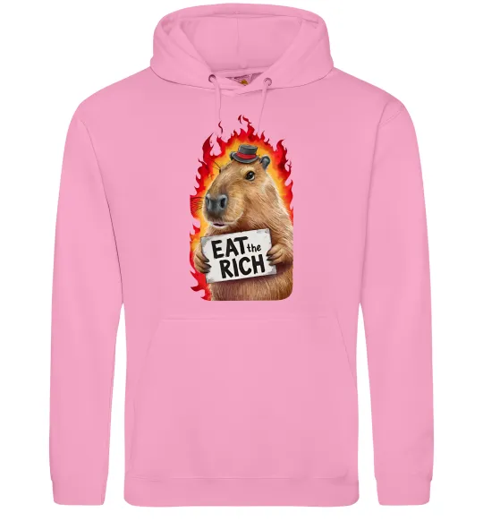 Жіноча толстовка (худі) Capybara EAT the RICH Рожевий фото