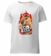 Мужская премиум футболка Capybara EAT the RICH Белый фото