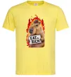 Чоловіча футболка Capybara EAT the RICH Лимонний Чоловіча футболка Capybara EAT the RICH Лимонний фото