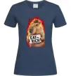 Женская футболка Capybara EAT the RICH Темно-синий Женская футболка Capybara EAT the RICH Темно-синий фото