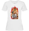 Женская футболка Capybara EAT the RICH Белый Женская футболка Capybara EAT the RICH Белый фото
