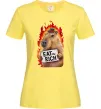 Женская футболка Capybara EAT the RICH Лимонный Женская футболка Capybara EAT the RICH Лимонный фото
