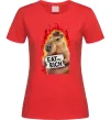 Женская футболка Capybara EAT the RICH Красный Женская футболка Capybara EAT the RICH Красный фото