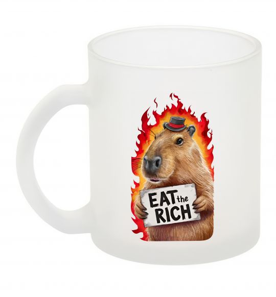 Чашка стеклянная Capybara EAT the RICH Фроузен фото