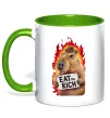 Чашка з кольоровою ручкою Capybara EAT the RICH Лаймовий Чашка з кольоровою ручкою Capybara EAT the RICH Лаймовий фото