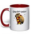 Чашка з кольоровою ручкою Capybara Potter Червоний фото