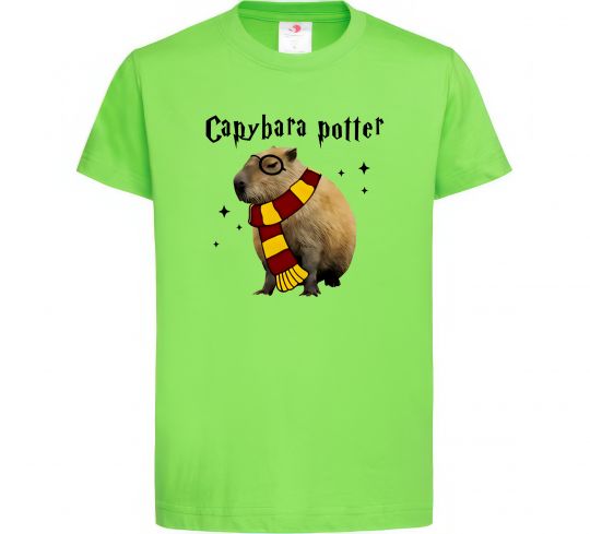 Дитяча футболка Capybara Potter Лаймовий фото