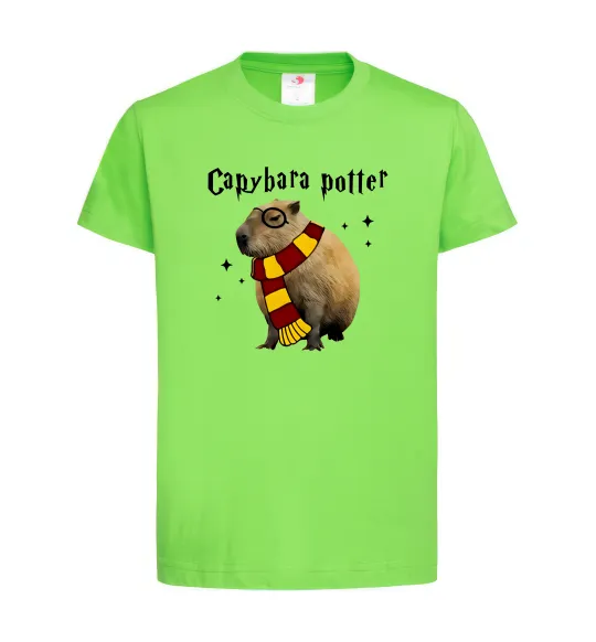 Дитяча футболка Capybara Potter Лаймовий фото