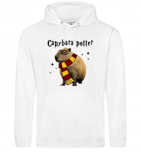 Мужская толстовка (худи) Capybara Potter Белый фото