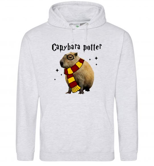 Чоловіча толстовка (худі) Capybara Potter Сірий меланж фото