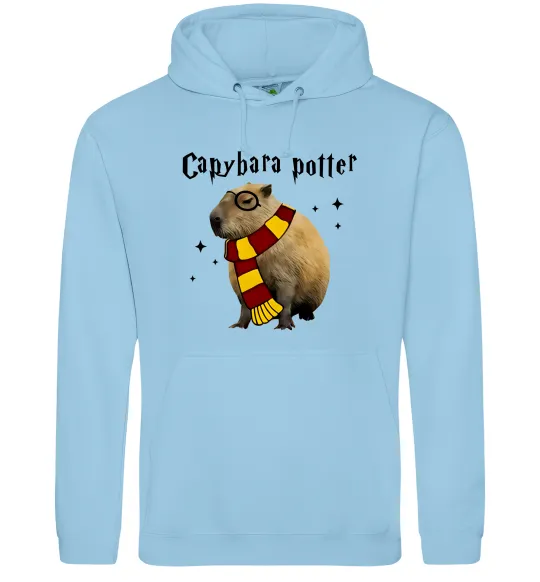 Мужская толстовка (худи) Capybara Potter Голубой фото