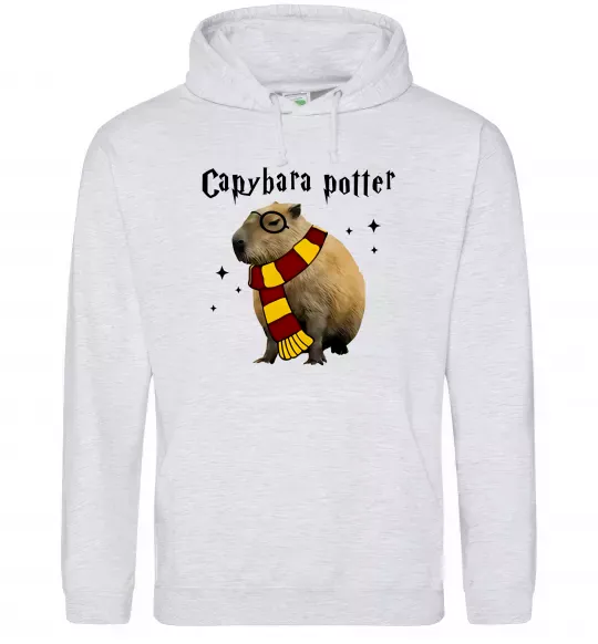Женская толстовка (худи) Capybara Potter Серый меланж фото