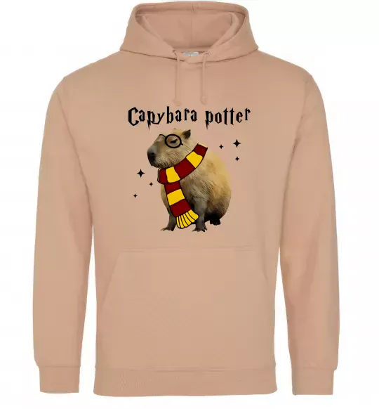 Женская толстовка (худи) Capybara Potter Песочный фото