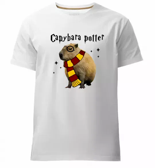 Чоловіча преміум футболка Capybara Potter Білий фото