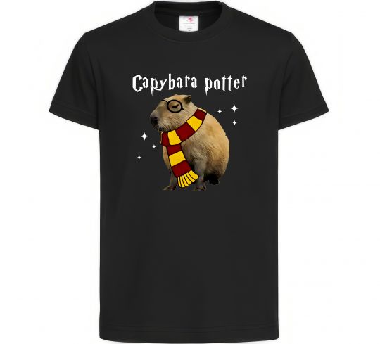 Дитяча футболка Capybara Potter Чорний фото