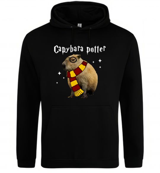 Мужская толстовка (худи) Capybara Potter Черный фото