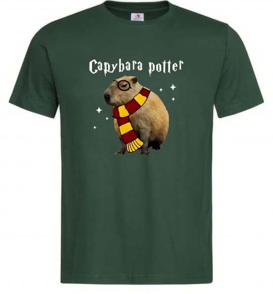 Мужская футболка Capybara Potter Темно-зеленый фото