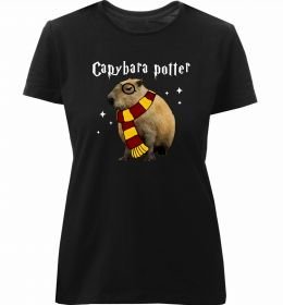 Женская премиум футболка Capybara Potter