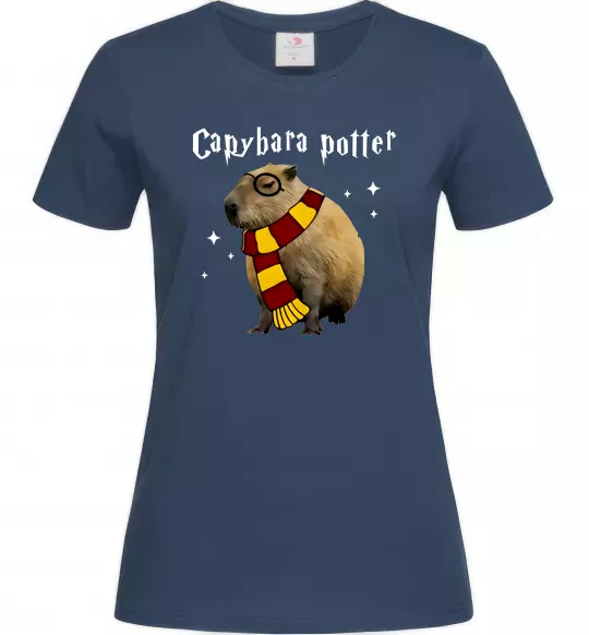 Женская футболка Capybara Potter Темно-синий фото
