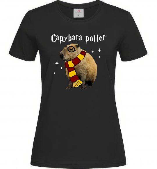 Женская футболка Capybara Potter Черный фото