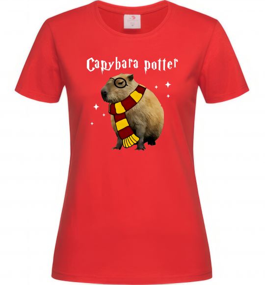 Женская футболка Capybara Potter Красный фото