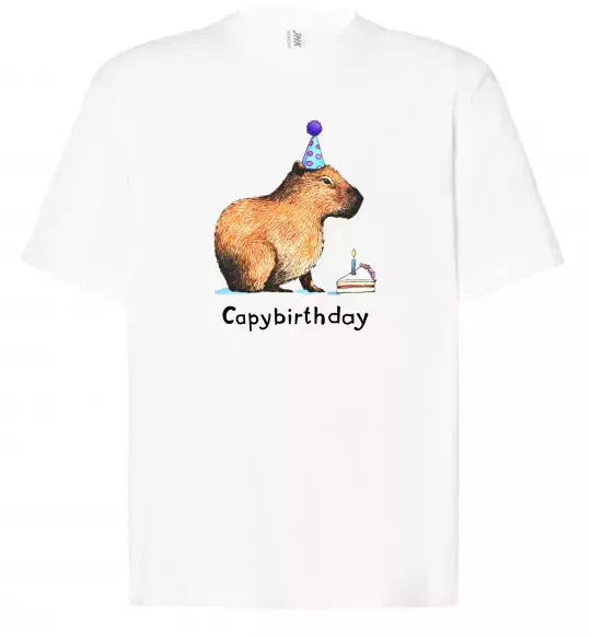Футболка Оверсайз Capybirthday Белый фото