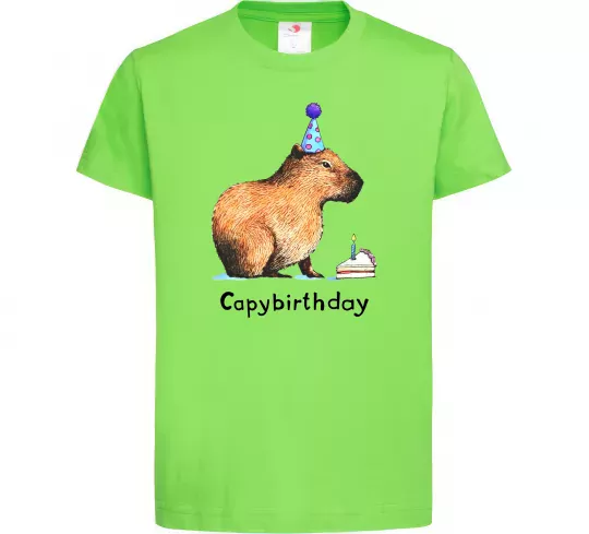 Детская футболка Capybirthday Лаймовый фото