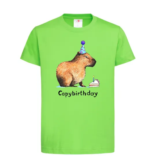 Дитяча футболка Capybirthday Лаймовий фото