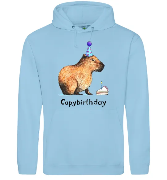 Чоловіча толстовка (худі) Capybirthday Блакитний фото