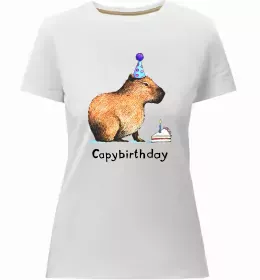 Женская премиум футболка Капібара Черный фото