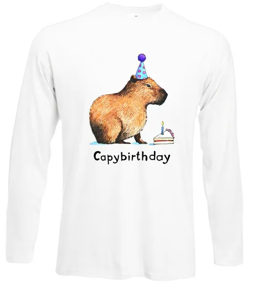 Лонгслив Capybirthday Белый фото