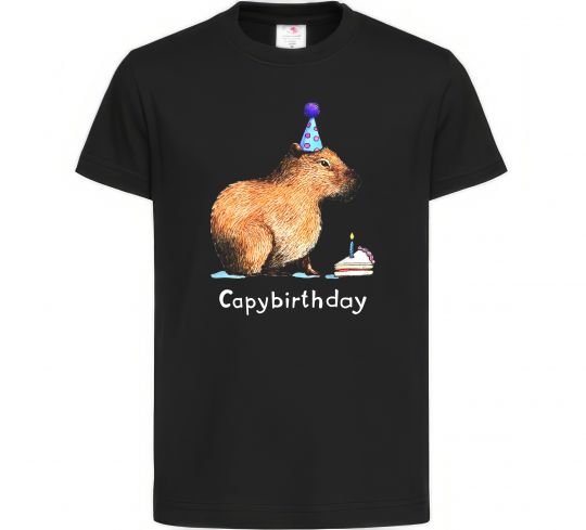 Дитяча футболка Capybirthday Чорний фото