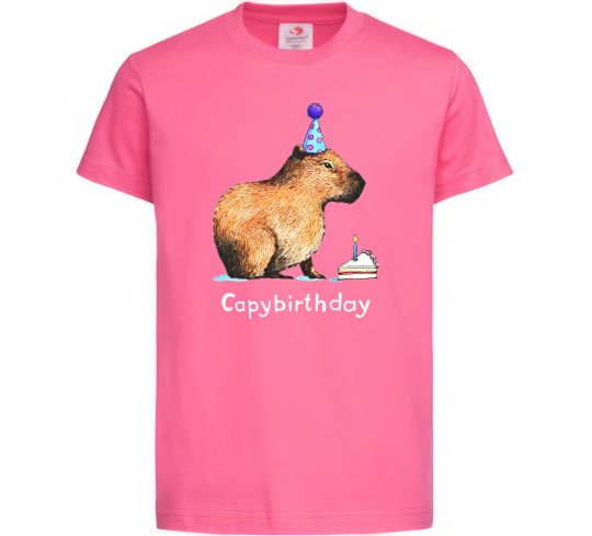 Дитяча футболка Capybirthday Яскраво-рожевий фото