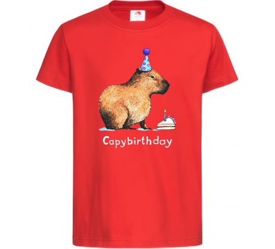 Детская футболка Capybirthday Красный фото