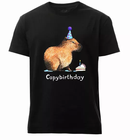 Чоловіча преміум футболка Capybirthday Чорний фото