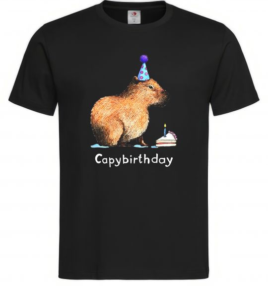 Мужская футболка Capybirthday Черный фото