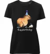 Жіноча преміум футболка Capybirthday Чорний фото