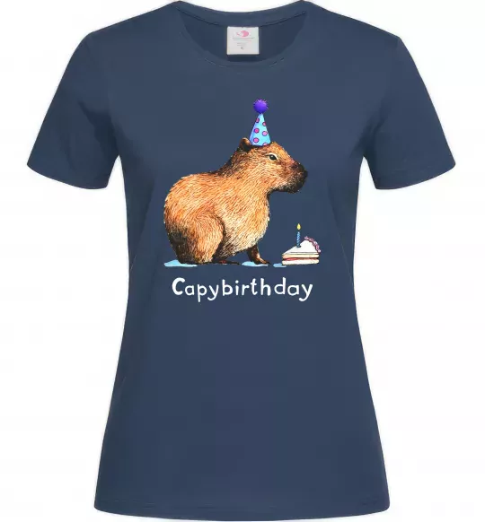Жіноча футболка Capybirthday Темно-синій фото