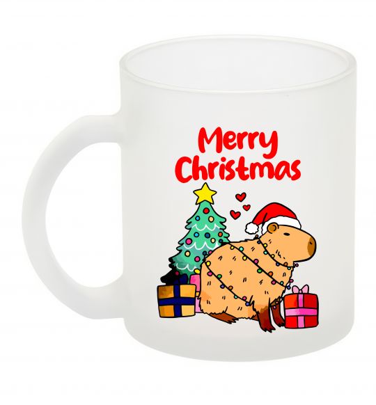 Чашка стеклянная Merry Christmas Capybara Фроузен фото