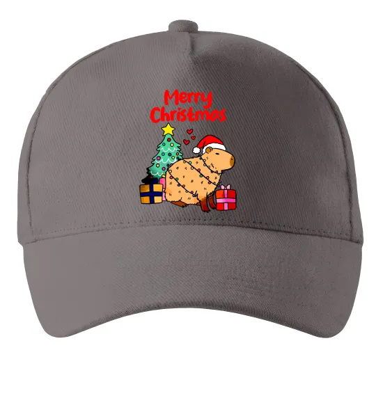 Кепка Merry Christmas Capybara Серый фото