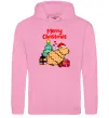 Чоловіча толстовка (худі) Merry Christmas Capybara Рожевий фото