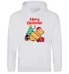 Чоловіча толстовка (худі) Merry Christmas Capybara Сірий меланж фото