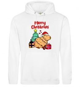 Женская толстовка (худи) Merry Christmas Capybara