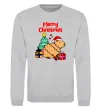 Свитшот Merry Christmas Capybara Серый меланж фото